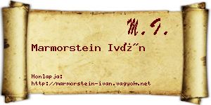Marmorstein Iván névjegykártya